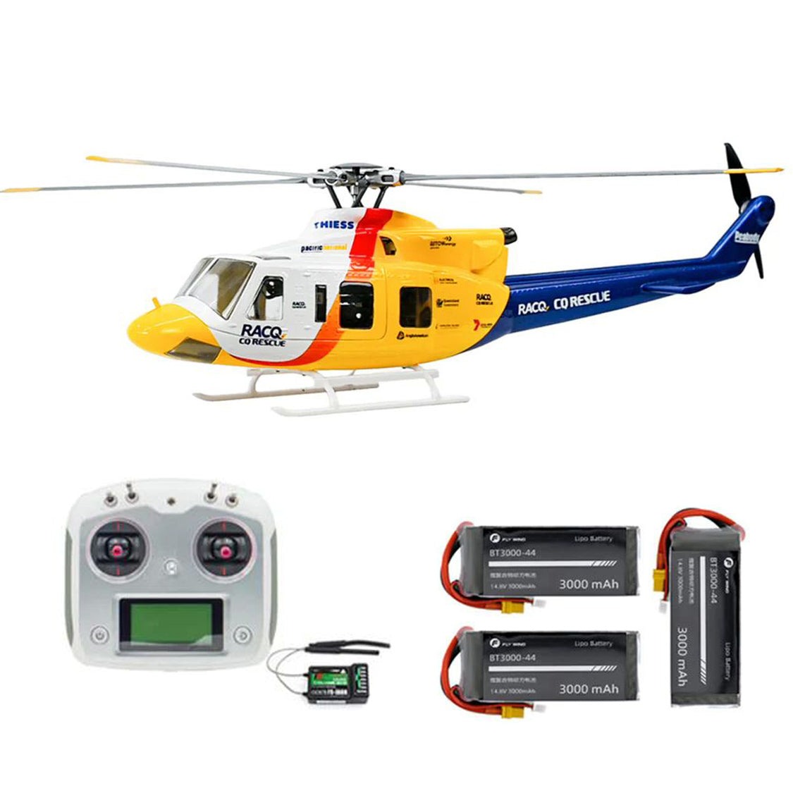 FLYWING Bell 412 470L V4 Military Rescue RC Helicopter Upgraded ACE flight control System RTF Helicopter