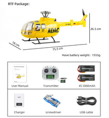 FLYWING BO-105 RC Helicopter 450L Class 6CH Brushless GPS Stabilized Altitude Hold RC Helicopter H1 Flight Controller