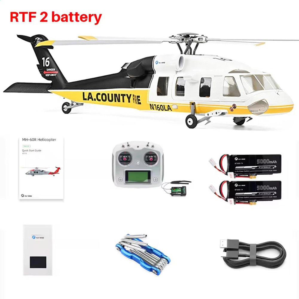 FLYWING UH-60L Firehawk 470L Scale Black Hawk 4-Blade ACE Flight Controller GPS RTF RC Helicopter