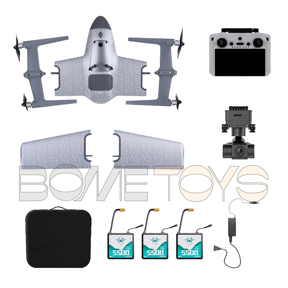 HEQUVA Swan Voyager K8-V2 VTOL Fixed Wing UAV 60 Min Flight Time 4K FPV RC Drone RTF