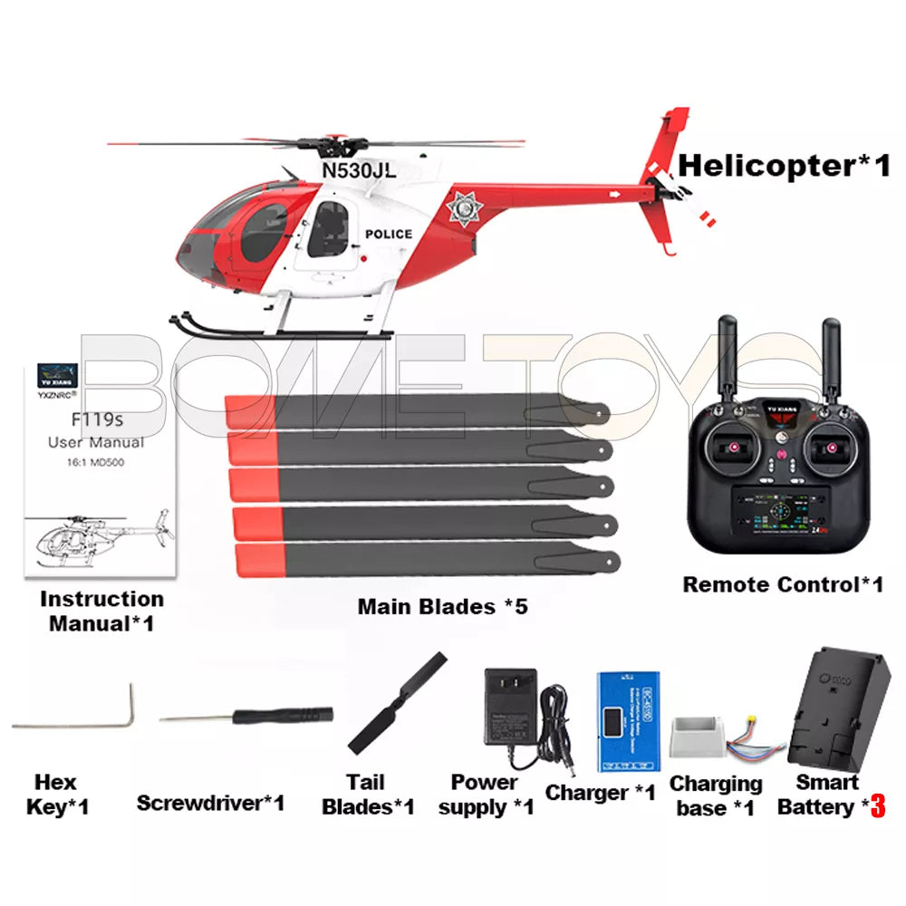 YUXIANG F119S MD-500 Bird RC Helicopter GPS Altitude Hold Optical Flow Positioning Radar Brushless 3D Stunt Helicopter