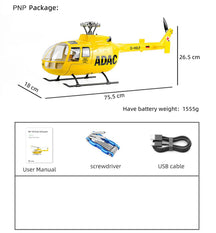 FLYWING BO-105 RC Helicopter 450L Class 6CH Brushless GPS Stabilized Altitude Hold RC Helicopter H1 Flight Controller