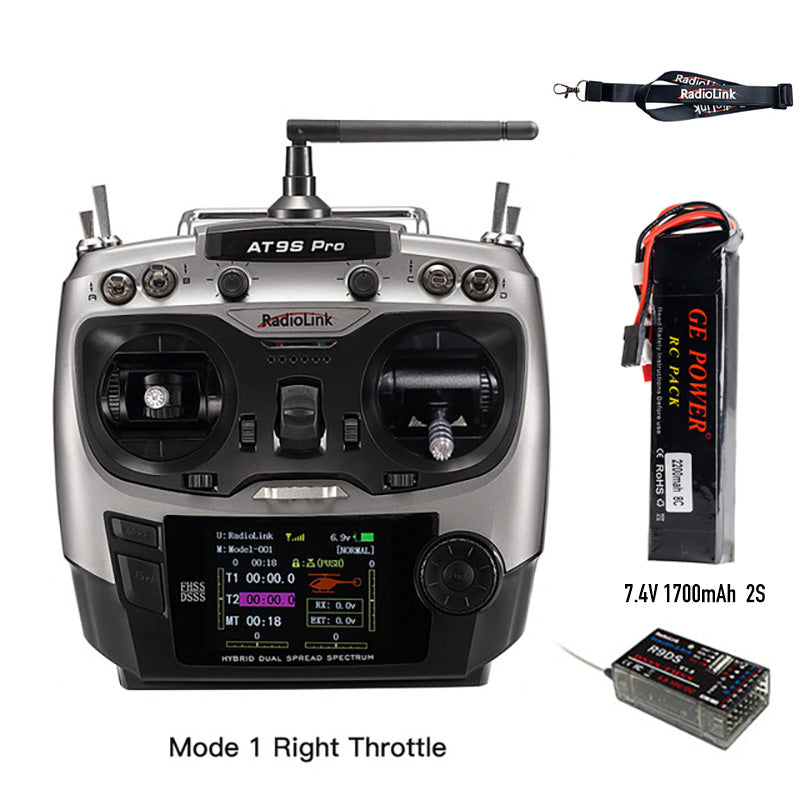 Radiolink AT9S Pro 12CH 2.4G Radio Transmitter R9DS Receiver Support Crossfire Protocol for for Airplane/Jet/FPV Racing Drone/Quad/RC Truck Car/Boat