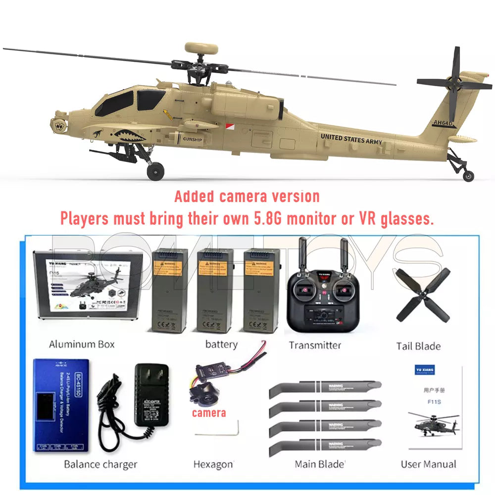YUXIANG F11H Apache RC Helicopter GPS Altitude Hold Optical Flow Positioning Radar Brushless 3D Stunt Intelligent Helicopter