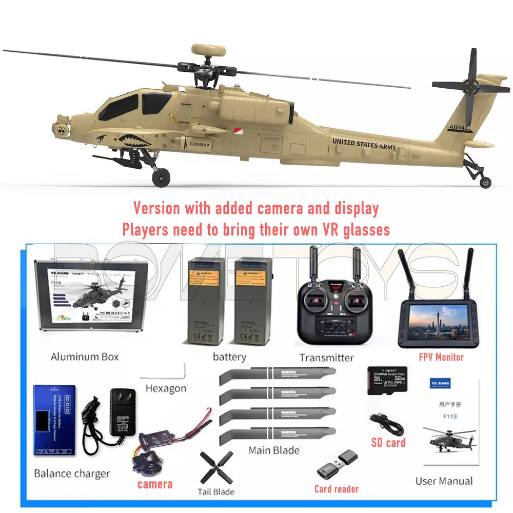 YUXIANG F11H Apache RC Helicopter GPS Altitude Hold Optical Flow Positioning Radar Brushless 3D Stunt Intelligent Helicopter