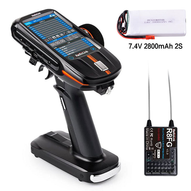Radiolink RC8X 2.4GHz 8CH 4.3-Inch Full Colour Touch Screen LCD Radio Transmitter International Version With R8GF Receiver for RC Car Boat Robot