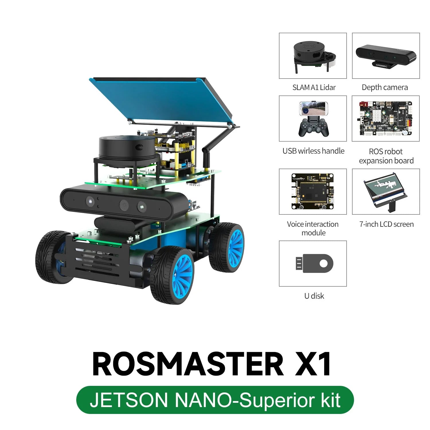 ROSMASTER X1 ROS STEM Education Python Programming Robot for Jetson NANO 4GB/TX2 NX/RaspberryPi 4B
