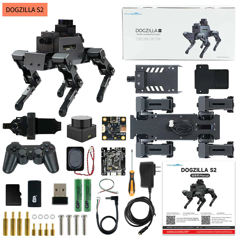 Yahboom 12DOF Robot Dog DOGZILLA S1/S2 STEM Education Python Programming Robot for Raspberry Pi 4B(Ubuntu 20.04+ROS2)