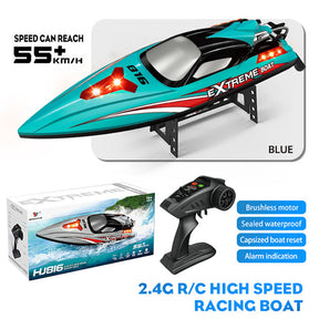 RC Boat HJ816 PRO Brushless 2 In 1 Racing Fishing Boat Trawler 55km/h High Speed RC Speedboat LED Outdoor Toys