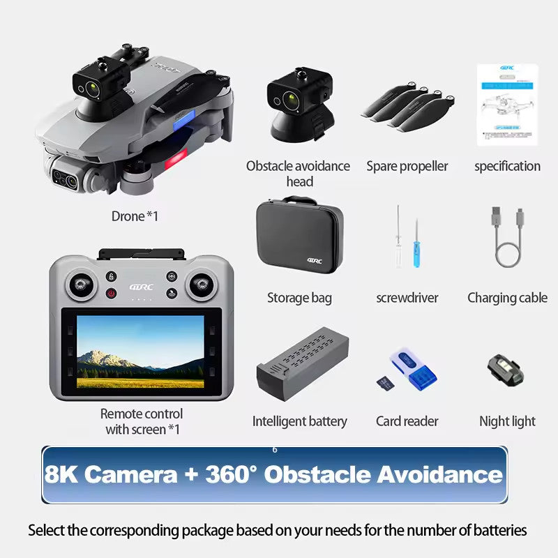 4DRC F8 MAX HD Camera GPS 5G WiFi Brushless Obstacle Avoidance Quadcopter with Screen Remote Control