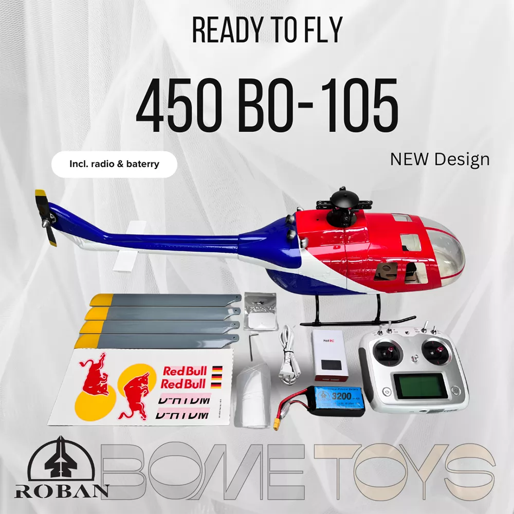 ROBAN BO-105 450L RC Helicopter 4-Blade 2.4G 11CH GPS Stabilized PNP/RTF With X2 Flight Controller