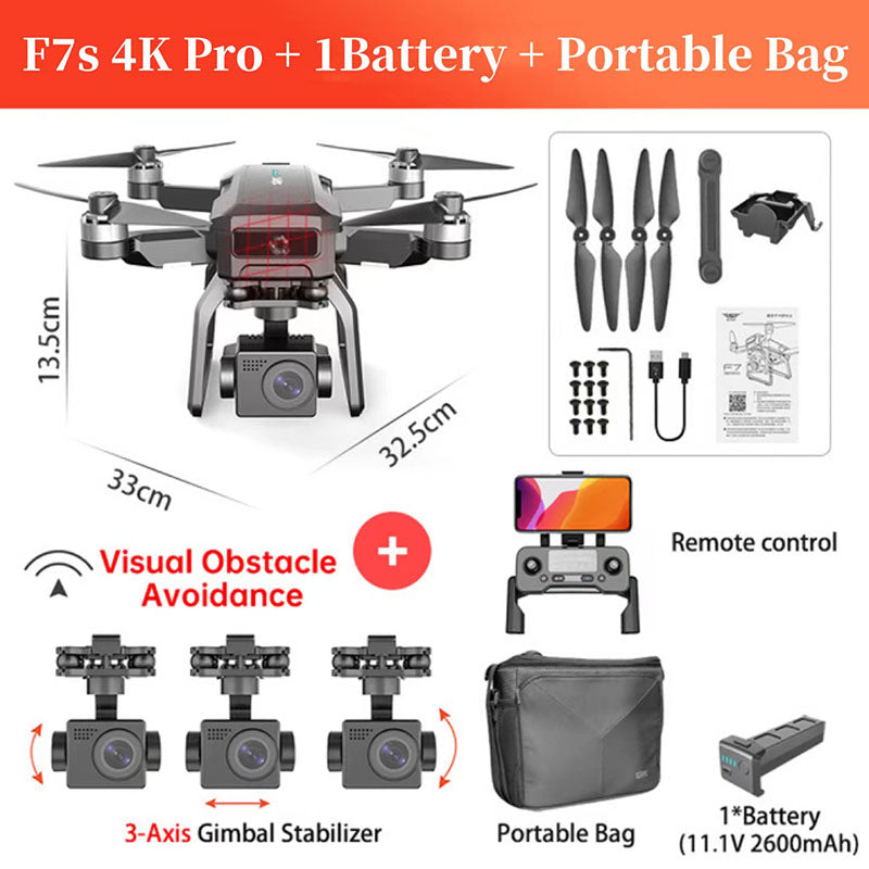 Cheap SJRC F7 4K PRO RC Drone with Camera 4K 3-Axis Gimbal Mechanical  5GWIFI FPV Brushless Motor GPS Auto