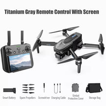 SMRC S840 PRO Titanium Gray 8K Drone 3-Axis Gimbal EIS Camera Intelligent Obstacle Avoidance 5G GPS Quadcopter with Screen Remote Control