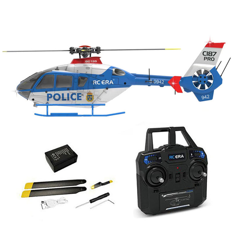 RCERA EC135 C123 RC Helicopter 4CH 6-Axis Gyro Direct drive dual brushless optical flow positioning Air pressure fixed altitude true ducted Helicopter