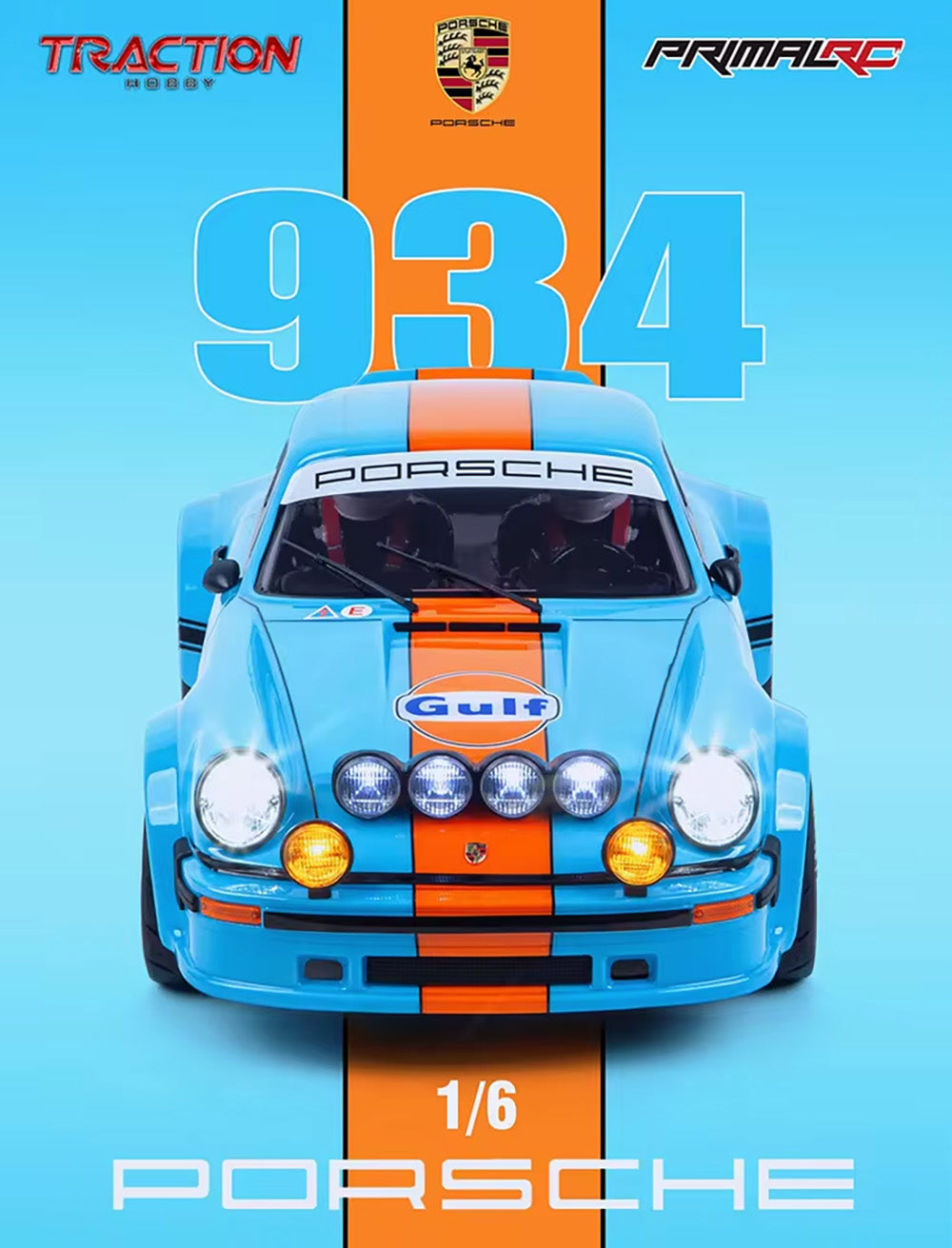 TRACTION HOBBY & PRIMAL RC Porsche 934 1/6 RC Car 4WD Drift Rally Racing Brushless 2.4GHZ Off-road Model RTR