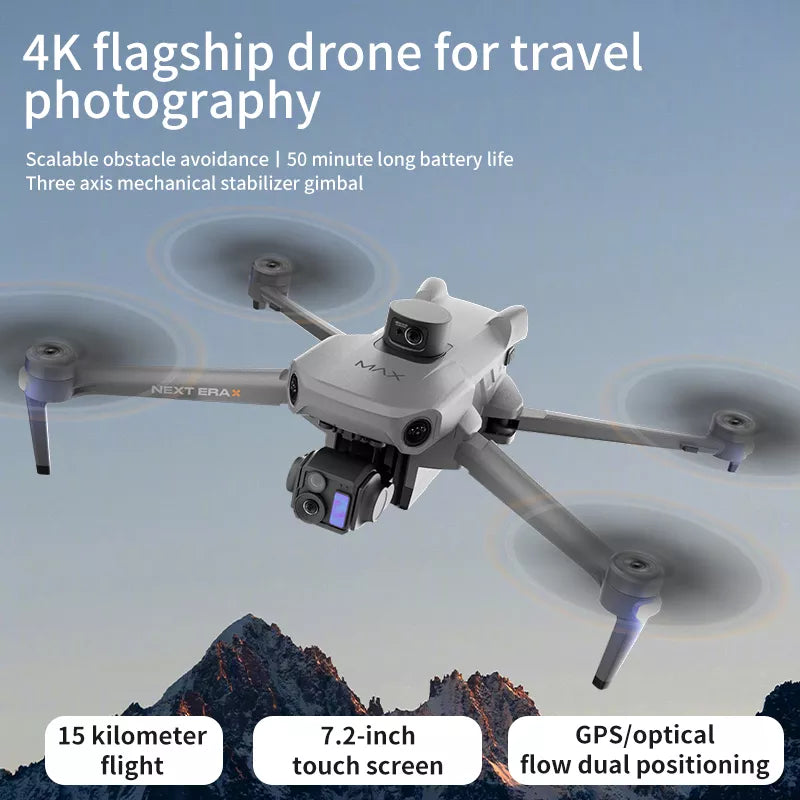 SMRC P7 MAX V2 Upgraded 8K Drone 3-Axis Gimbal Intelligent Obstacle Avoidance 5G GPS Large size Quadcopter with Screen Remote Control