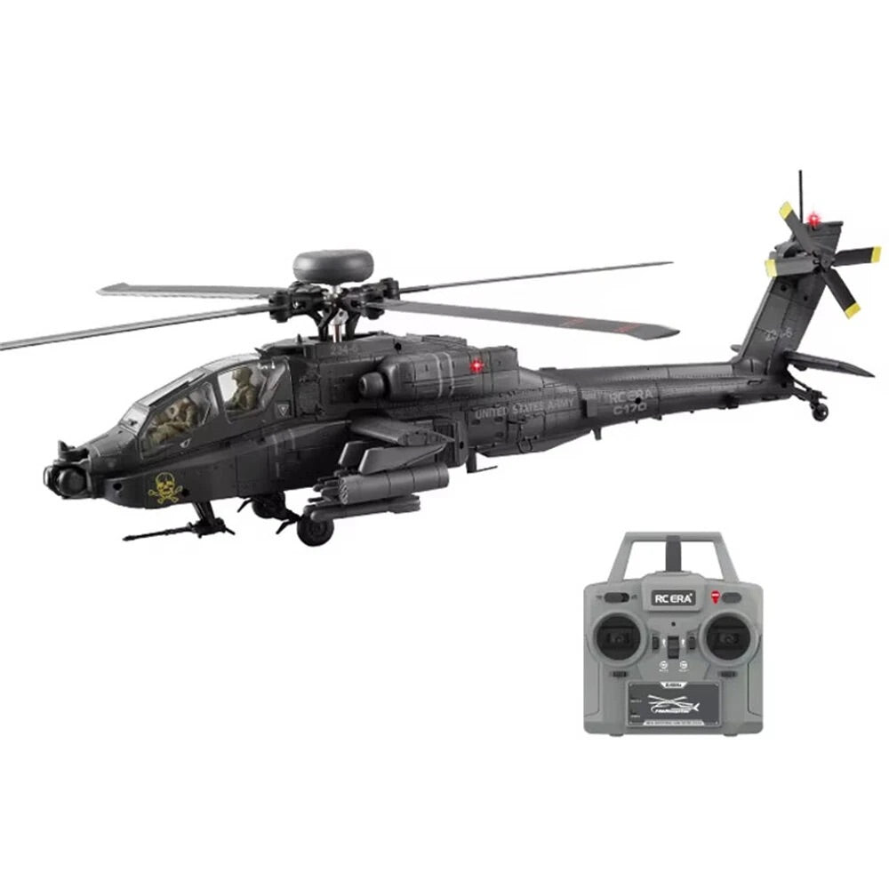RC ERA C170 Apache AH-64D RC Helicopter 6CH 6G 1:48 Scale Altitude Hold Optical Flow Positioning Flybarless Helicopter