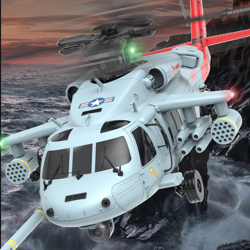 YXZNRC F09-H Naval Eagle RC Helicopter 6CH 6-Axis Gyro GPS Optical Flow Positioning 5.8G FPV Camera Dual Brushless Combat Helicopter