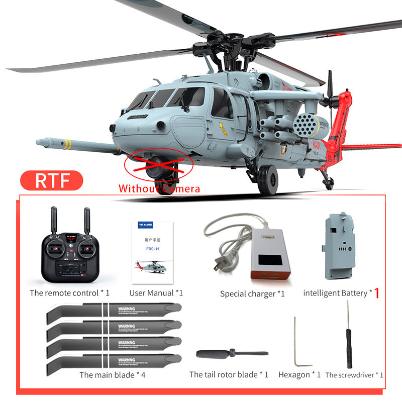 YXZNRC F09-H Naval Eagle RC Helicopter 6CH 6-Axis Gyro GPS Optical Flow Positioning 5.8G FPV Camera Dual Brushless Combat Helicopter
