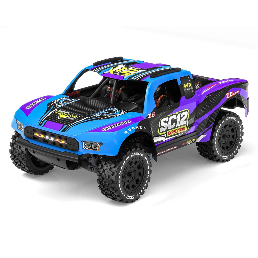 ZD Racing SC12 4WD 3S Brushless RC Car 1/12 Off-Road Short Course Truck Aluminum Alloy Chassis LED Light