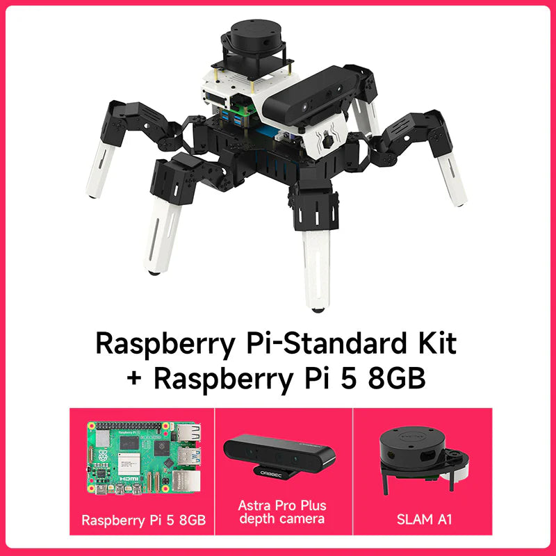 Yahboom 18DOF Muto RS Hexapod Robot ROS2 STEM Education Python Programming Robot for Raspberry Pi 4B and NVIDIA Jetson NANO