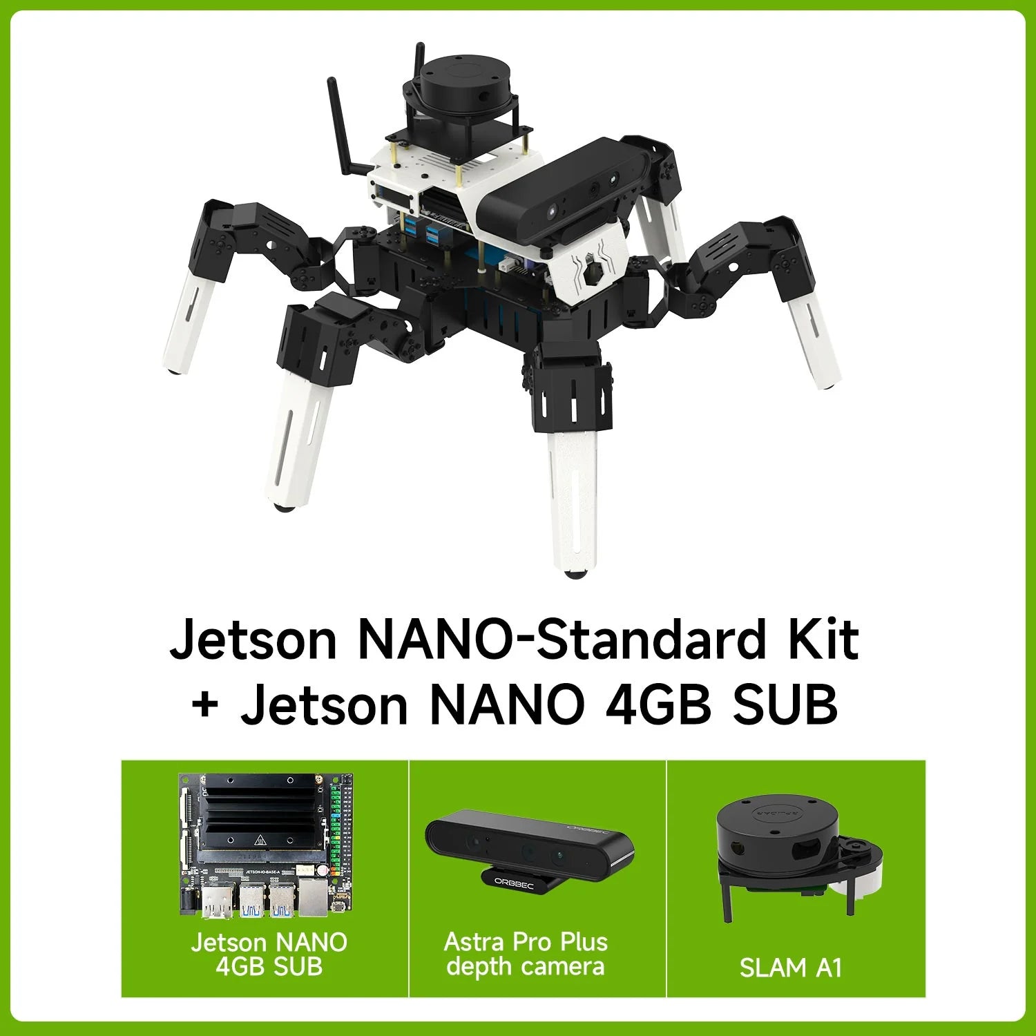 Yahboom 18DOF Muto RS Hexapod Robot ROS2 STEM Education Python Programming Robot for Raspberry Pi 4B and NVIDIA Jetson NANO