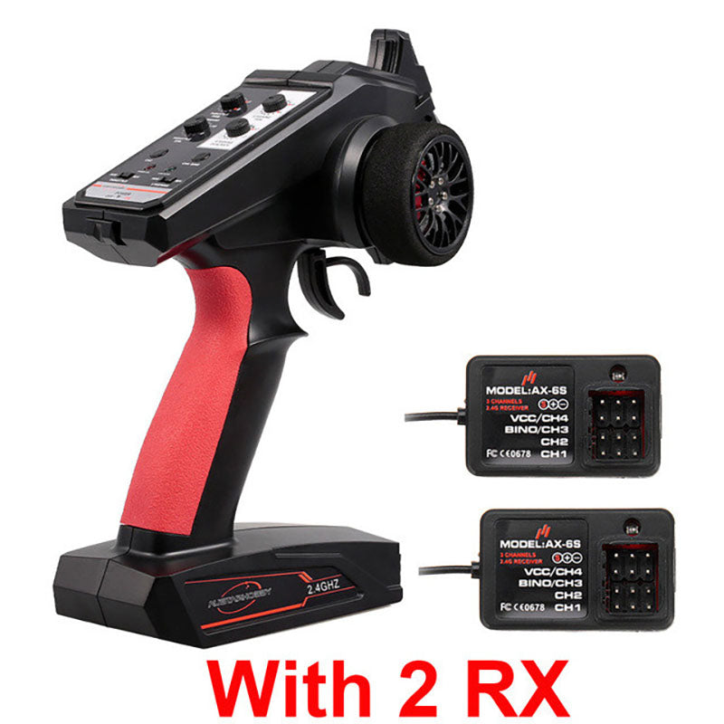 AUSTAR AX6S 2.4G 4CH Transmitter Radio Remote Control with AX-6S Receiver for Q65 MN90 1/10 1/8 TRX4 Axial SCX10 D90 RC Car Boat