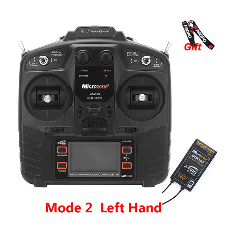 Microzone MC8B 2.4G 8CH Remote Control Transmitter & MC9002 CH Receiver Radio System for RC Aircraft Fixed-wing Helicopter Drone