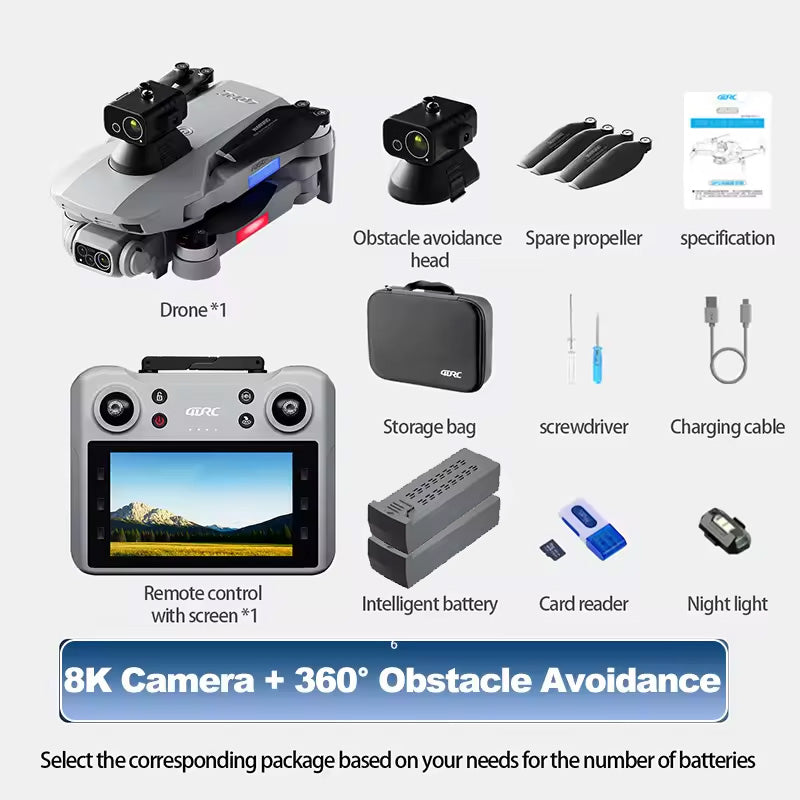 4DRC F8 MAX HD Camera GPS 5G WiFi Brushless Obstacle Avoidance Quadcopter with Screen Remote Control