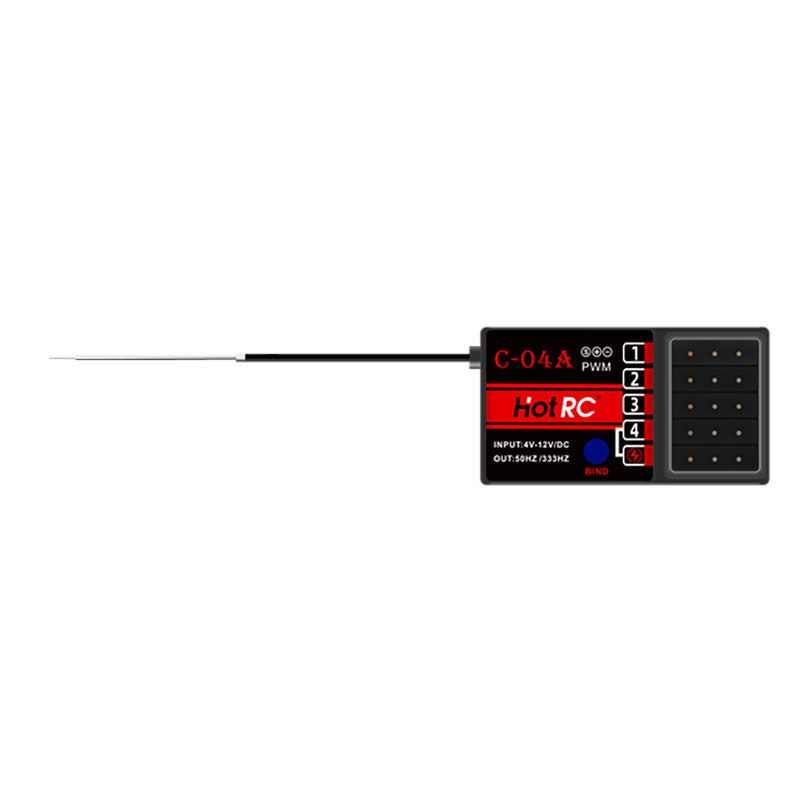 HOTRC DS-4A 2.4G 4 Channel Single Hand RC Radio Transmitter with 4CH Receiver for RC Car Boat Drone