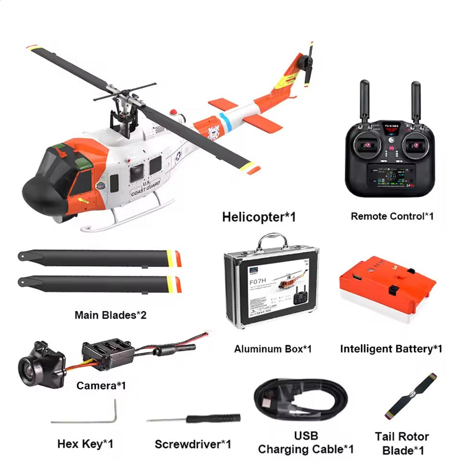 YUXIANG F07H Huey UH-1D RC Helicopter NAVY Rescue Scale GPS Optical Flow Positioning Intelligent Altitude Hold Helicopter