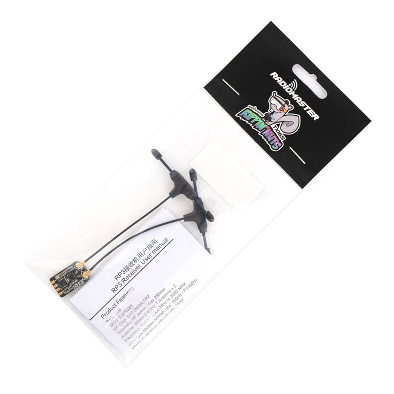 Radiomaster RP3 ExpressLRS ELRS 2.4GHz LNA+PA Dual Antenna Nano Diversity Receiver for Whoops FPV RC Racing Drone Airplane
