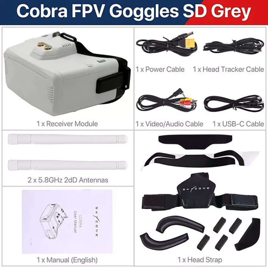 SKYZONE COBRA X V4 COBRA SD FPV Drone Goggles 1280x720 4.1in 5.8G 48CH Receiver Head Tracker DVR for FPV Drone