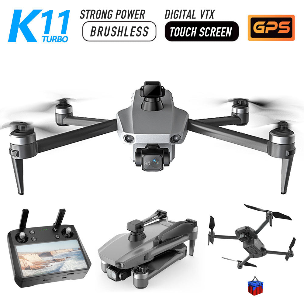 K11 Turbo 8K RC Drone 3-Axis Gimbal GPS 5G WiFi Brushless 6KM FPV RC Quadcopter Upgraded Remote Control with Touch Screen