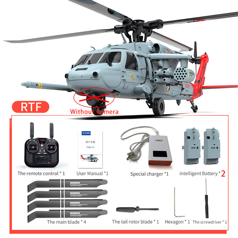 YXZNRC F09-H Naval Eagle RC Helicopter 6CH 6-Axis Gyro GPS Optical Flow Positioning 5.8G FPV Camera Dual Brushless Combat Helicopter