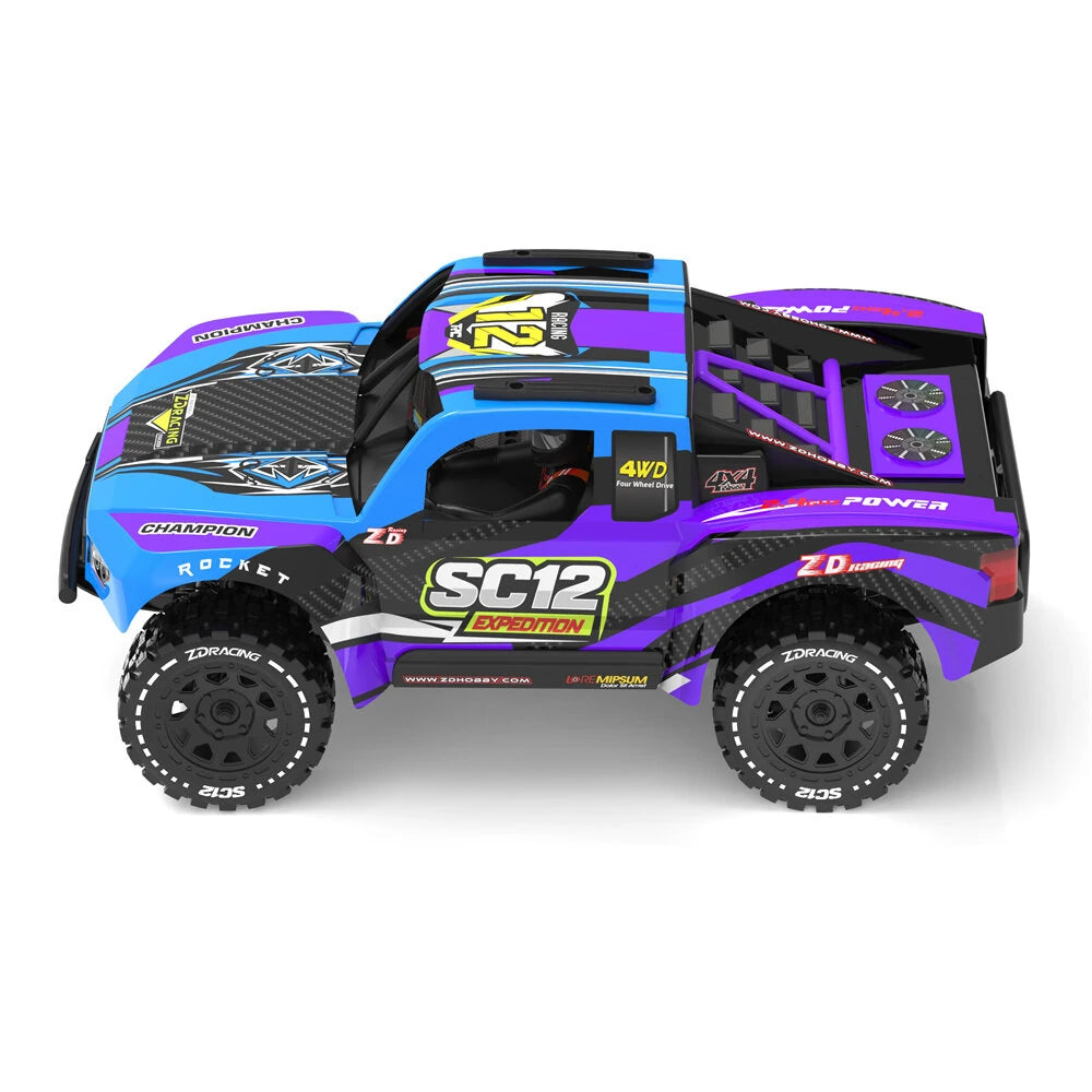 ZD Racing SC12 4WD 3S Brushless RC Car 1/12 Off-Road Short Course Truck Aluminum Alloy Chassis LED Light