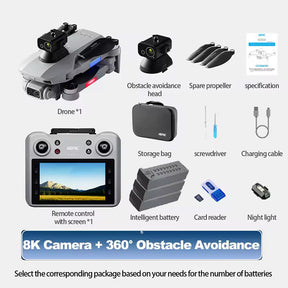 4DRC F8 MAX HD Camera GPS 5G WiFi Brushless Obstacle Avoidance Quadcopter with Screen Remote Control