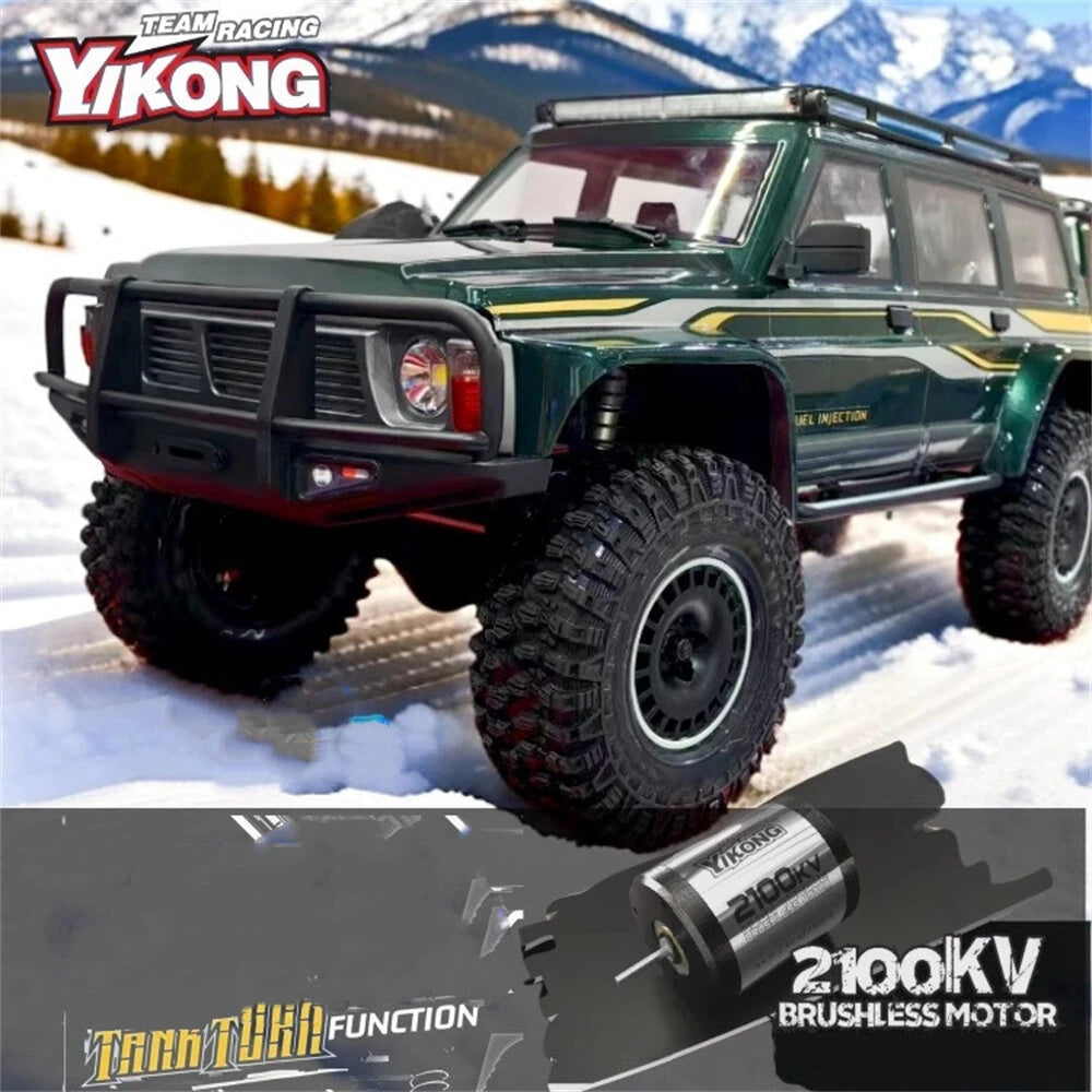 YIKONG YK4107 PRO 1/10 4WD RC Car Rock Crawler Two Speed Differential Lock LCG Chassis Tank Turn LED Lights Off-Road Climbing Truck