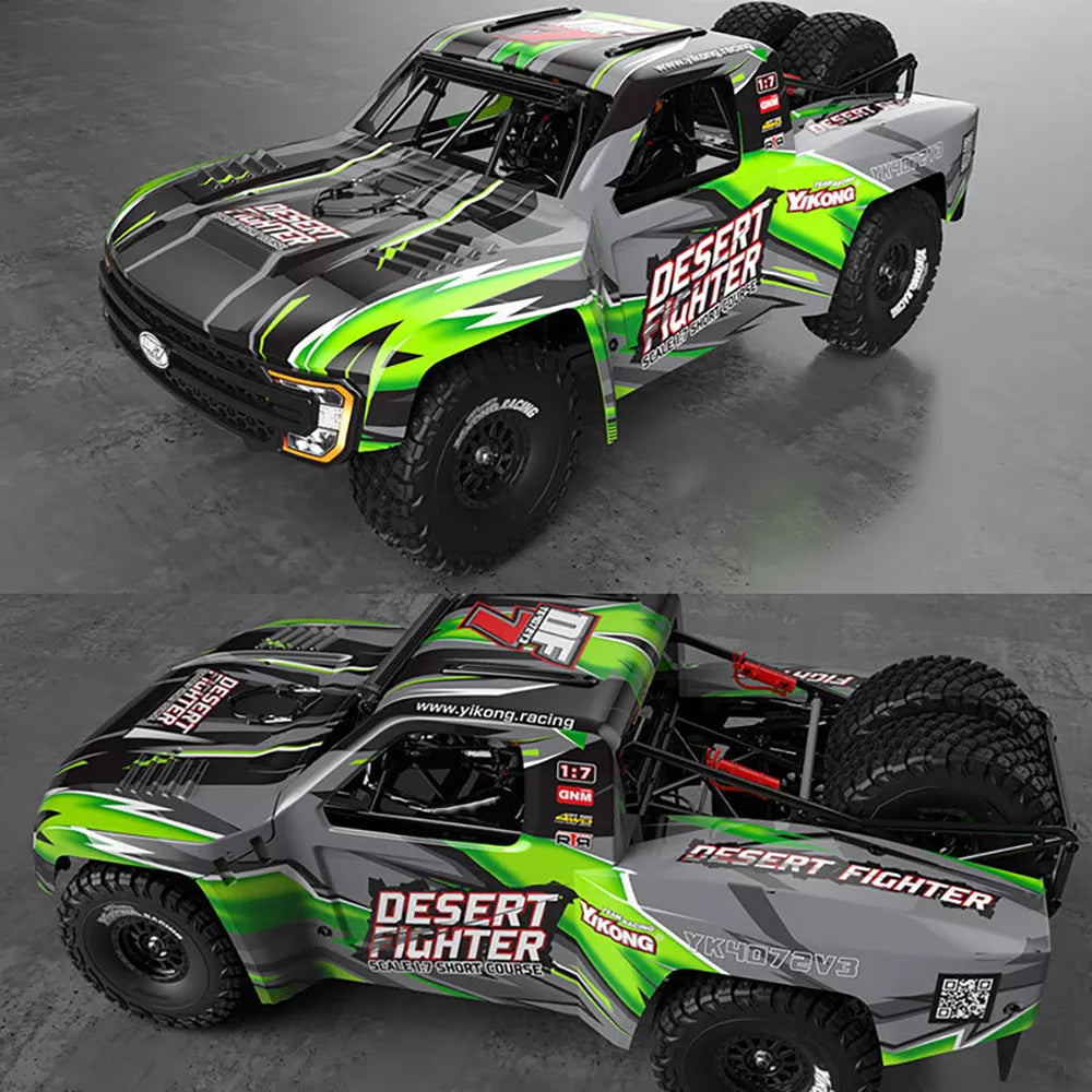 YIKONG YK4072 V3 DF7 1/7 6S Brushless 4WD RC Short Truck Rear Straight Bridge Desert RC Car High Quality Toy Car