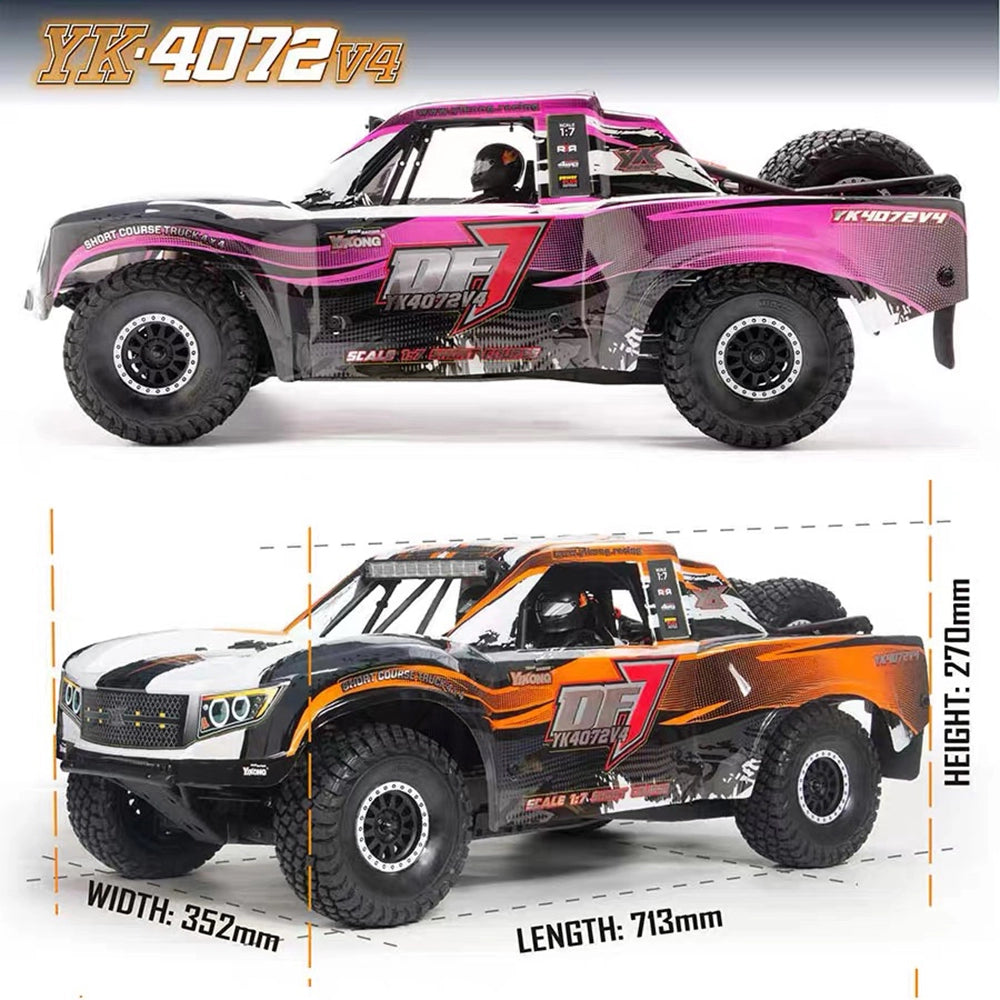 YIKONG YK4072 DF7 V4 1/7 Desert Rear Straight Axle Short Course Truck 4WD Brushless RTR