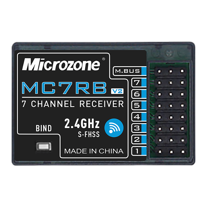 MicroZone MC7 Mini 2.4G Controller Transmitter with MC8RE V2 Receiver Radio System for RC Aircraft Drones Multirotor Helicopters