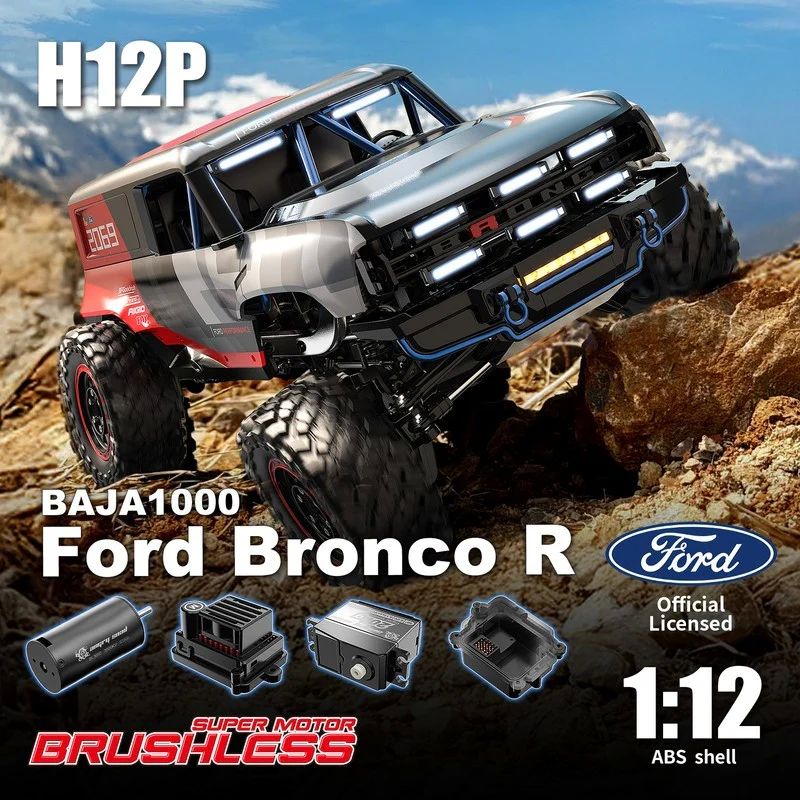 MJX Hyper Go H12P 1/12 RC Car Crawler Licensed Ford Bronco Baja 1000 Edition