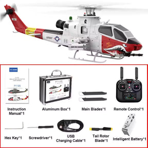 YUXIANG F112S AH-1 Cobra RC Helicopter 9CH GPS Optical Flow Localization TOF Altitude Hold Brushless Motor 1:32 Scale Helicopter