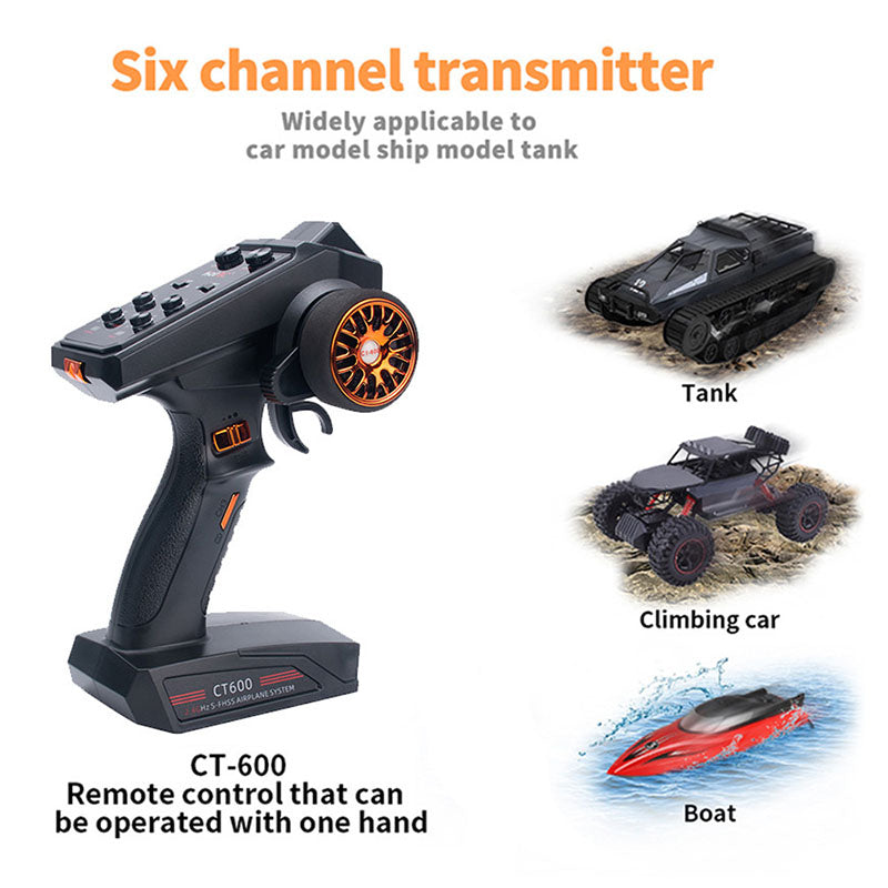 HotRC CT-600 6CH 2.4GHz FHSS One-handed Control Radio Transmitter for RC Toy Car Boat Tank Racer Drone Quadcopter Part