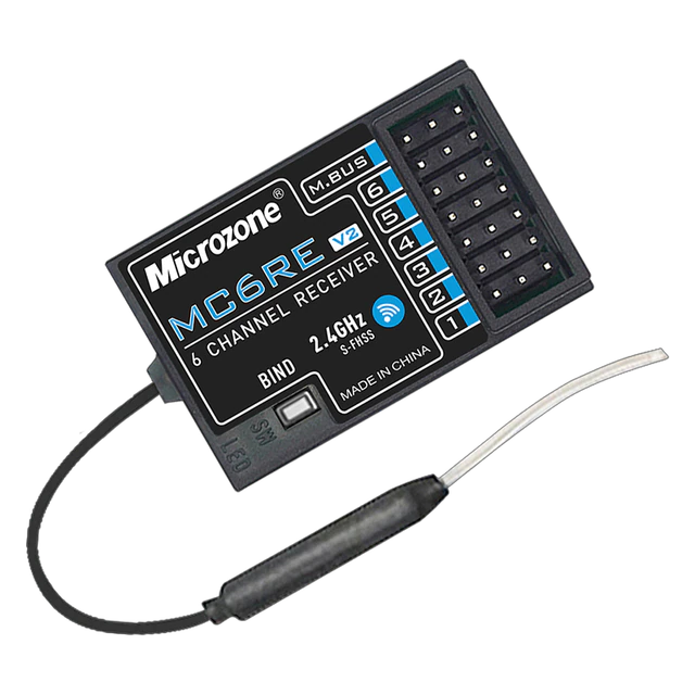 MicroZone MC6C Mini V2 2.4G 6CH Controller Transmitter MC7RB / MC6RE  Receiver Radio System For RC Airplane Drone Multirotor Helicopter Boat