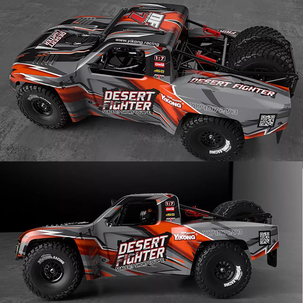 YIKONG YK4072 V3 DF7 1/7 6S Brushless 4WD RC Short Truck Rear Straight Bridge Desert RC Car High Quality Toy Car