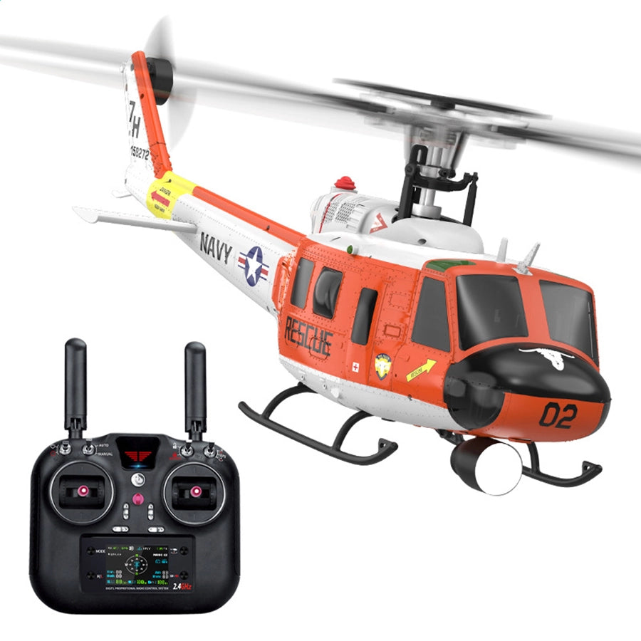 YUXIANG F07H Huey UH-1D RC Helicopter NAVY Rescue Scale GPS Optical Flow Positioning Intelligent Altitude Hold Helicopter