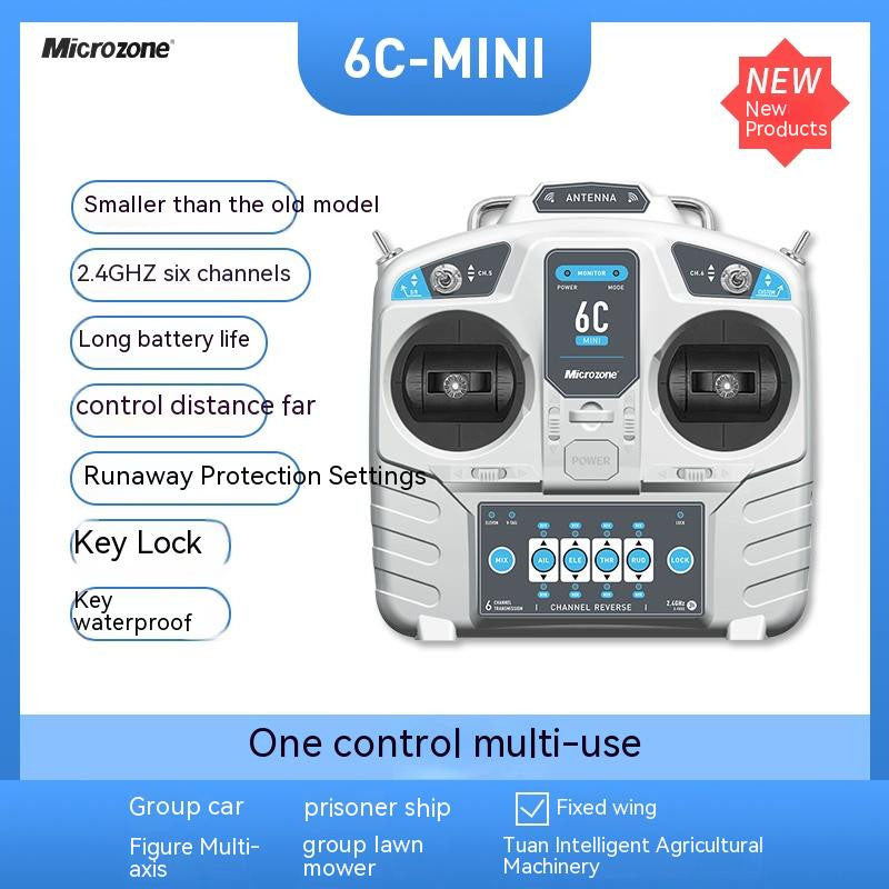 MicroZone MC6C Mini V2 2.4G 6CH Controller Transmitter MC7RB / MC6RE  Receiver Radio System For RC Airplane Drone Multirotor Helicopter Boat