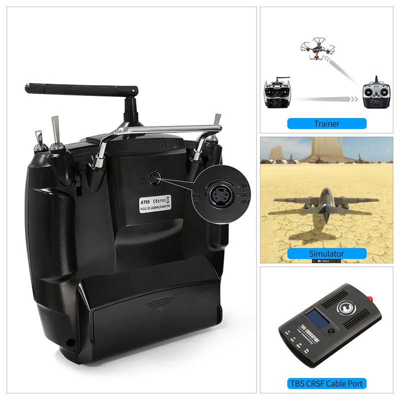 Radiolink AT9S Pro 12CH 2.4G Radio Transmitter R9DS Receiver Support Crossfire Protocol for for Airplane/Jet/FPV Racing Drone/Quad/RC Truck Car/Boat