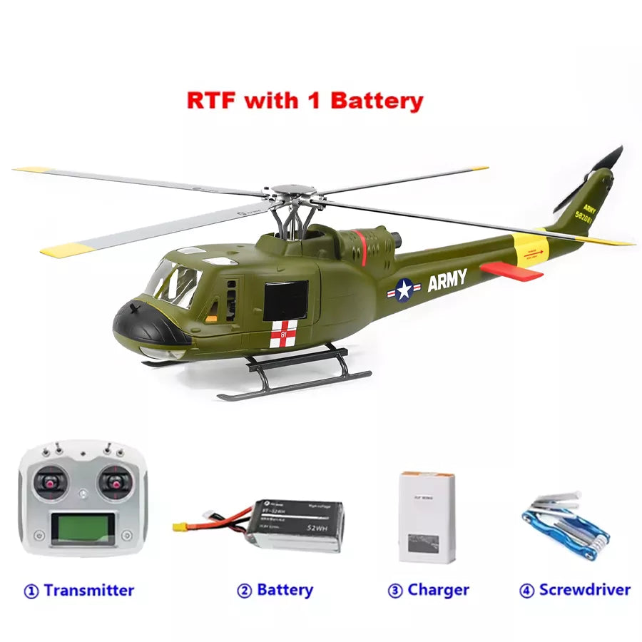 FLYWING Huey UH-1 V4 450L RC Helicopter 6CH GPS Stabilized Altitude Hold Helicopter RTF Upgraded ACE flight control System